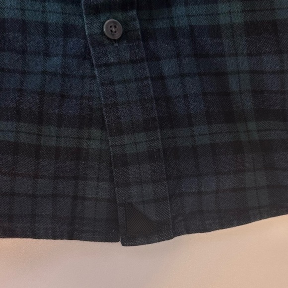 UNTUCKit Mens Vallone Slim Plaid Cotton Button Down Shirt Size XL Black Green - Picture 4 of 7